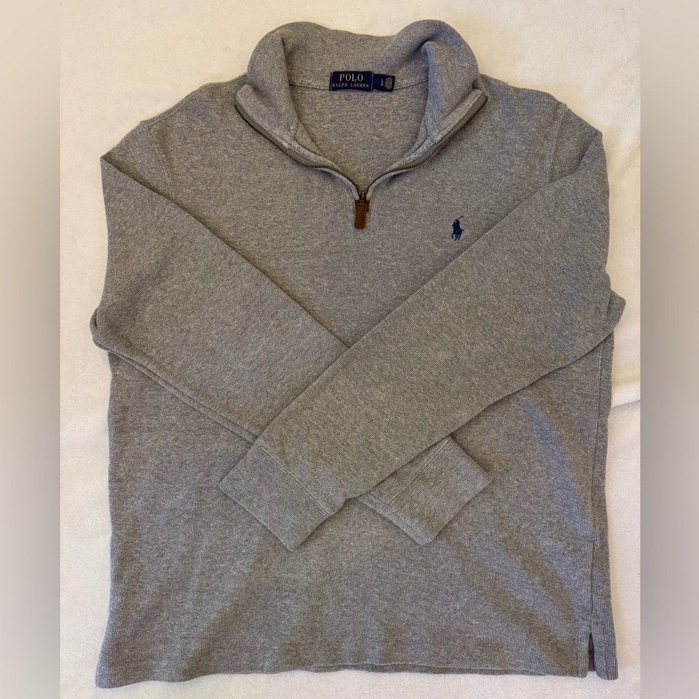 Polo Ralph Lauren Gray Quarter-Zip Pullover Size L